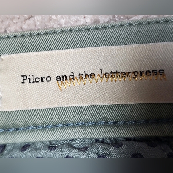 Pilcro and the Letterpress Light Green Hyphen Low-Rise Boyfriend Chinos-Size 28P - Picture 4 of 8